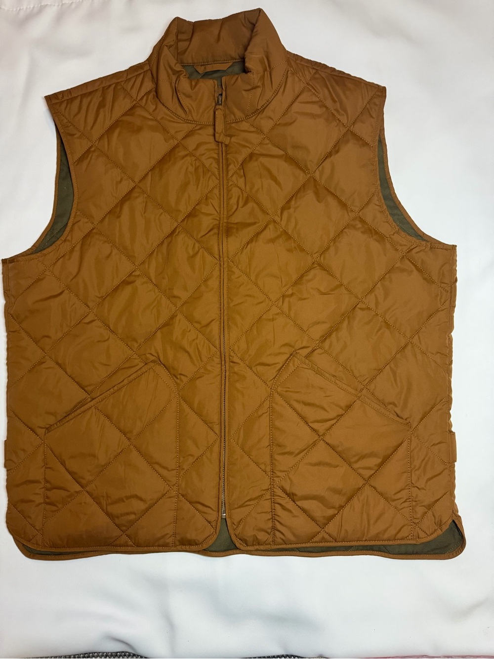 J. Crew Men's Quilted Rust Brown Vest